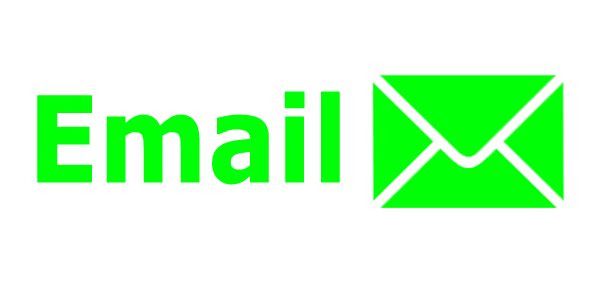 A green email logo on a green background.