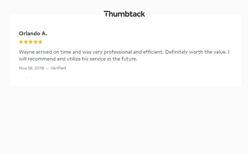 A screen shot of the best junk removal website with the word thumbback.